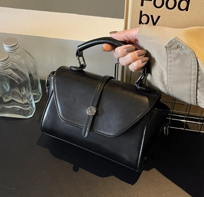 

Elegant Korean Style Small Square Bag, Niche Design Fashion Top Handle Crossbody Bag for Ladies