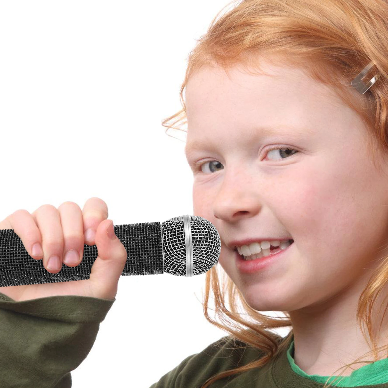 

Party Microphone Diamond Glitter Rhinestone Cover Sleeve for Wireless Handheld Mic Durable Sturdy Universal Fit Mic Handle