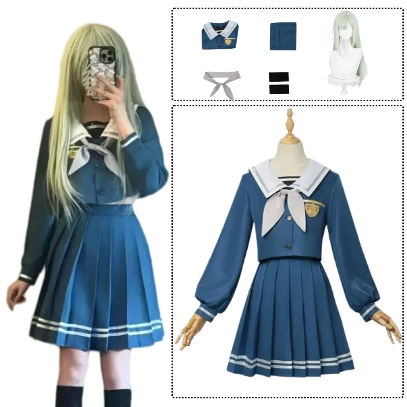 

Wakaba Mutsumi Lovely Jk Uniform Anime Cosplay Costume Mortis Wig School Dress Suit Halloween Christmas Cos Set for Women
