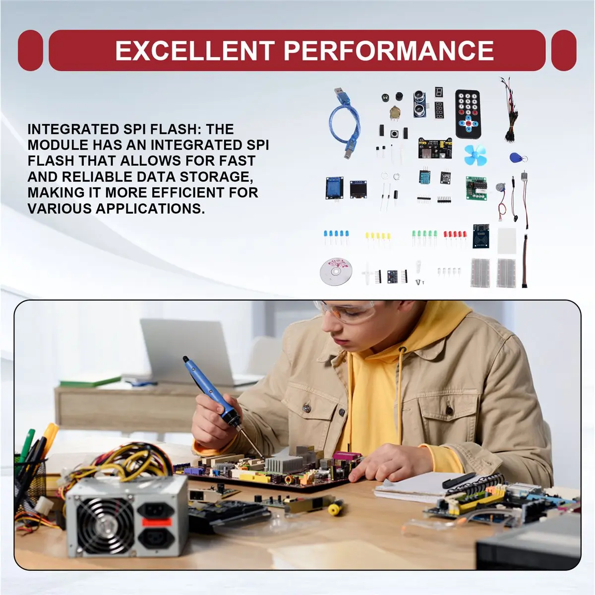 Kit de démarrage ESP32 Super OKgood pour carte de développement, kit d'apprentissage et tutoriel pour WIFI IoT DIY