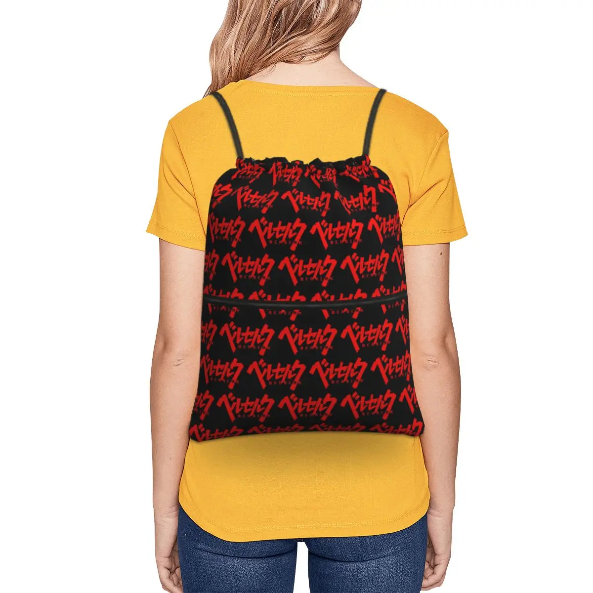 Japanese Anime Berserk Logo Backpacks Multi-function Drawstring Bags Storage Bag Book Bags for Man Woman Students