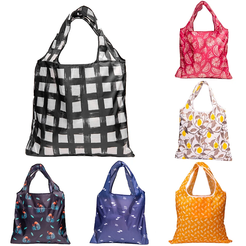 2023 nova impressão floral sacola de compras dobrável eco-friendly tote bolsas para mulheres de grande capacidade de viagem saco de compras sacos de