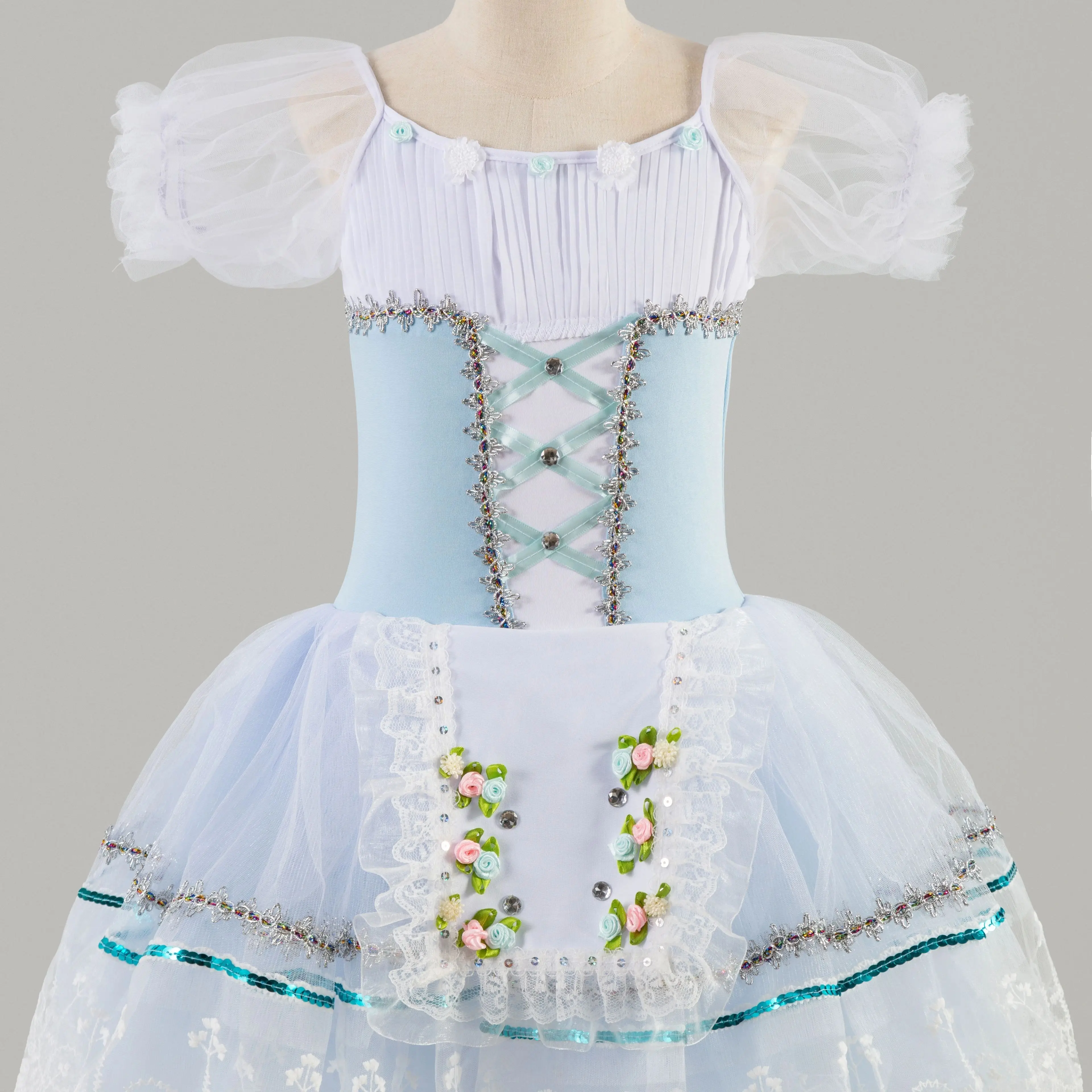 

Adults Women Ballet Tutu Dress Kids Child Giselle Performance Swan Dance Costume Sky Blue Romantic Tutu Ballet Skirt Clothes