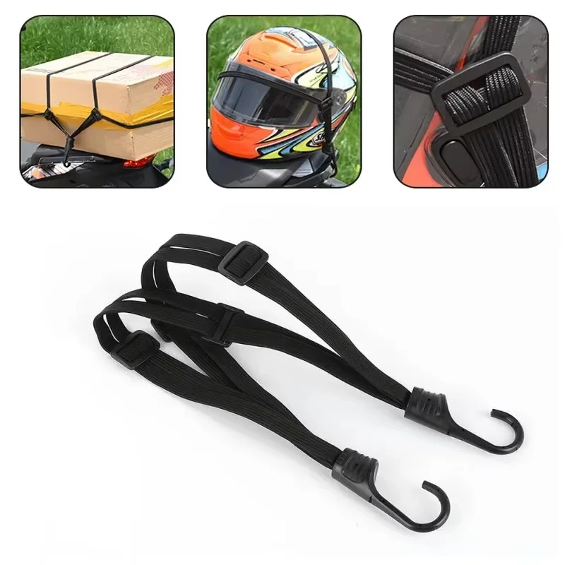 

Motorcycle Helmet Luggage Rope Bungee Cord Bandage Retractable Elastic Strap with 2 Hooks 24"/60cm 35.4"/90cm