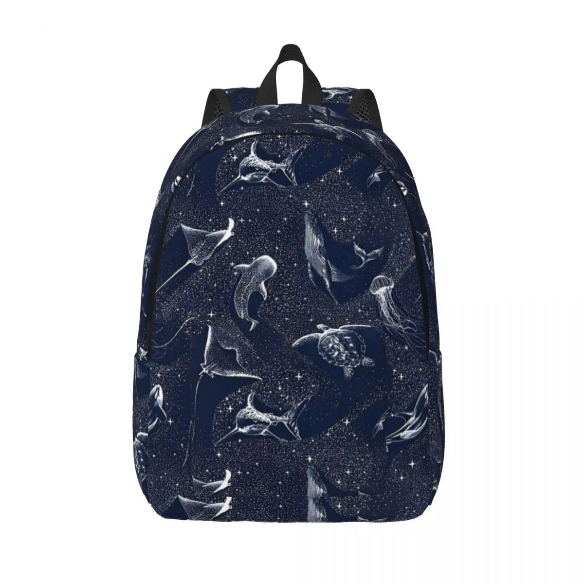 

Cosmic Ocean Pattern Backpack for Men Women Casual High School Business Daypack Starry Whale Sharks Laptop Shoulder Bag Durable
