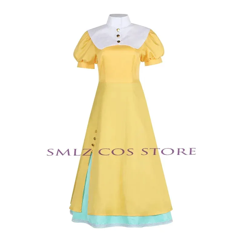 Tomoyo daidouji cosplay anime Magic Sakura disfraz amarillo vestido largo niña falda Lolita peluca conjunto traje de fiesta de Halloween para mujer