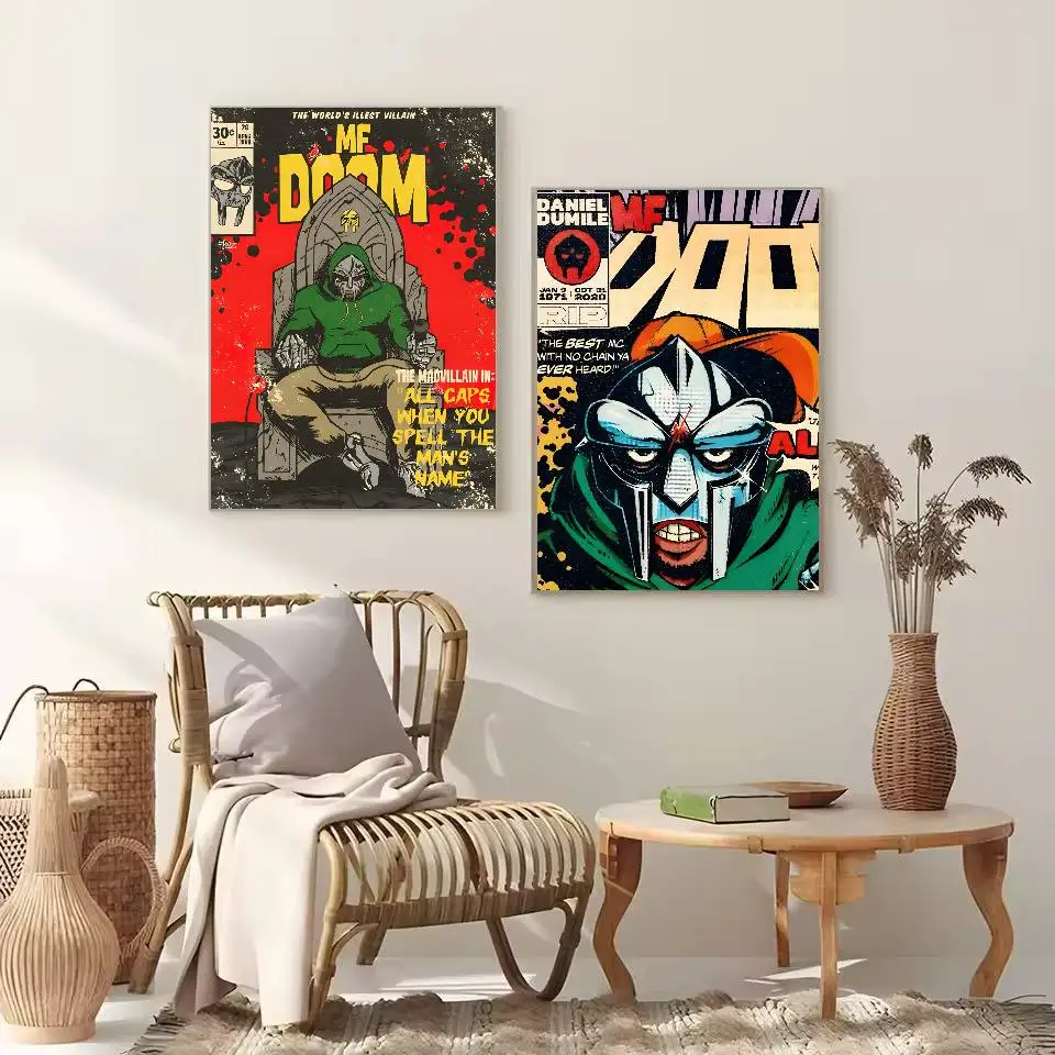 M-MF Doom Madlib ملصق فني ذاتي اللصق مقاوم للماء ورق ملصق مقهى بار غرفة النوم جدار ديكور