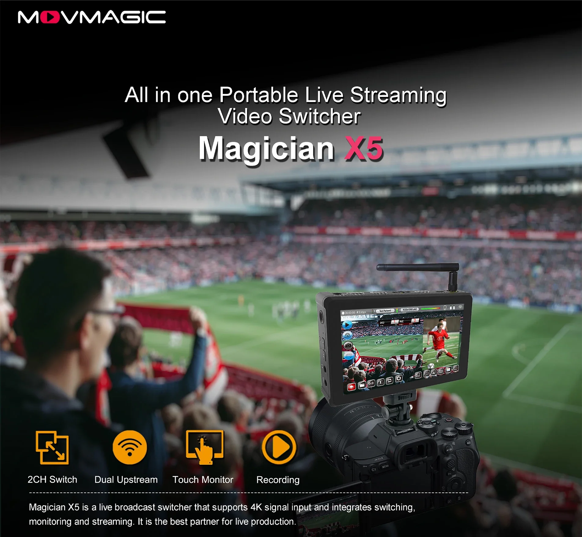2025 4K Advanced Studio Portable Multi-Format Live Streaming HD Video Mixer