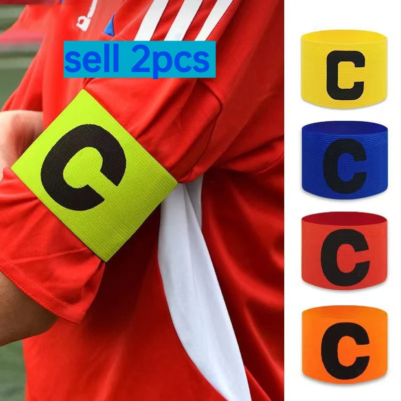 2 brassards de capitaine de football, équipement d'entraînement de football pour regroupement d'équipe, brassard C, brassard à nouer