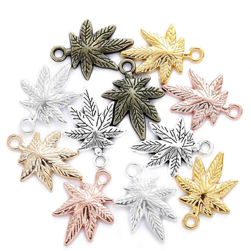 25pcs New Product 6 colors Small Maple Leaf Charms Necklace Pendant Bracelet Jewelry Making Handmade Crafts diy Supplies 20*15mm