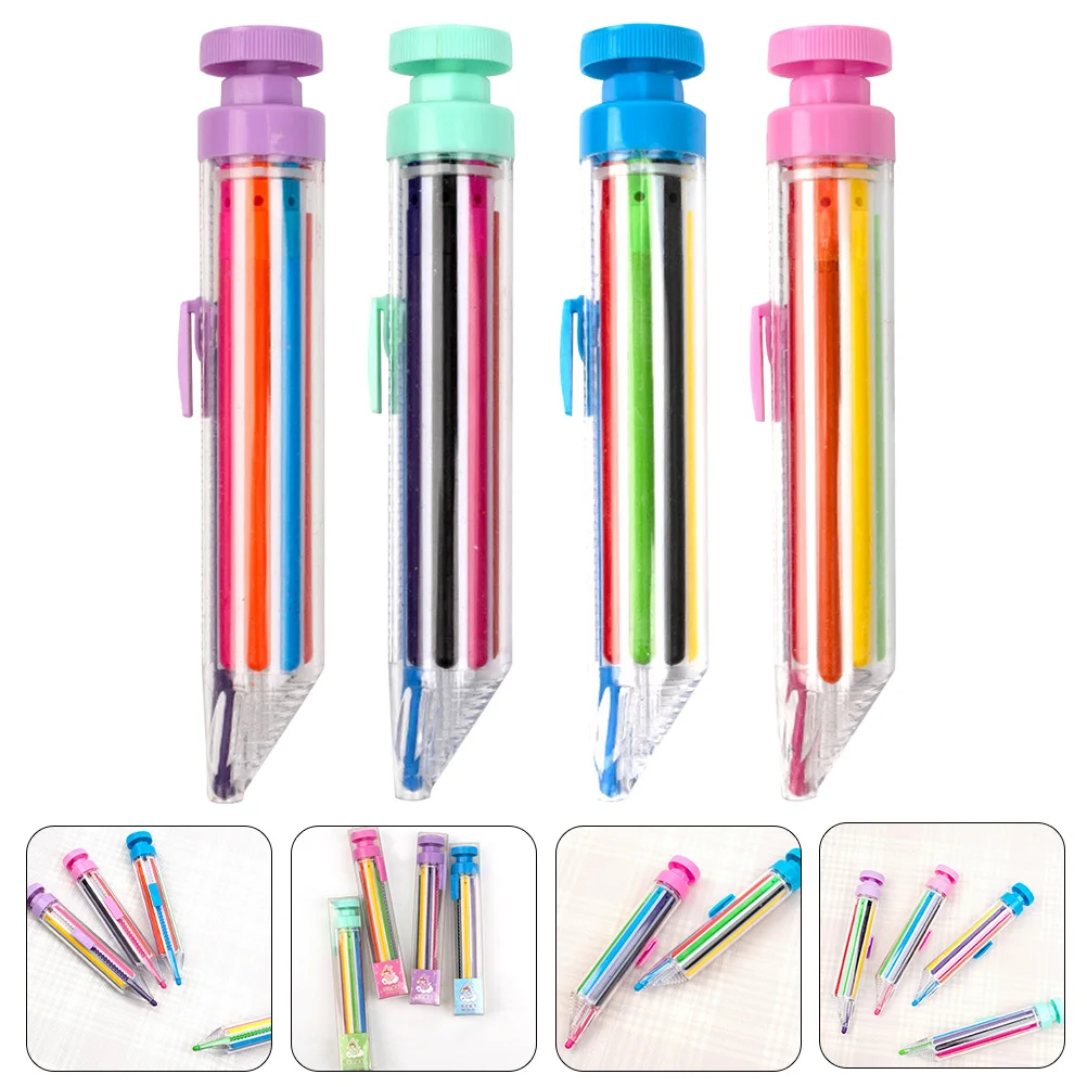 

4 Pcs Big Crayons for Toddlers Multicolor Home Supplies Press Pen Non Toxic Plastic