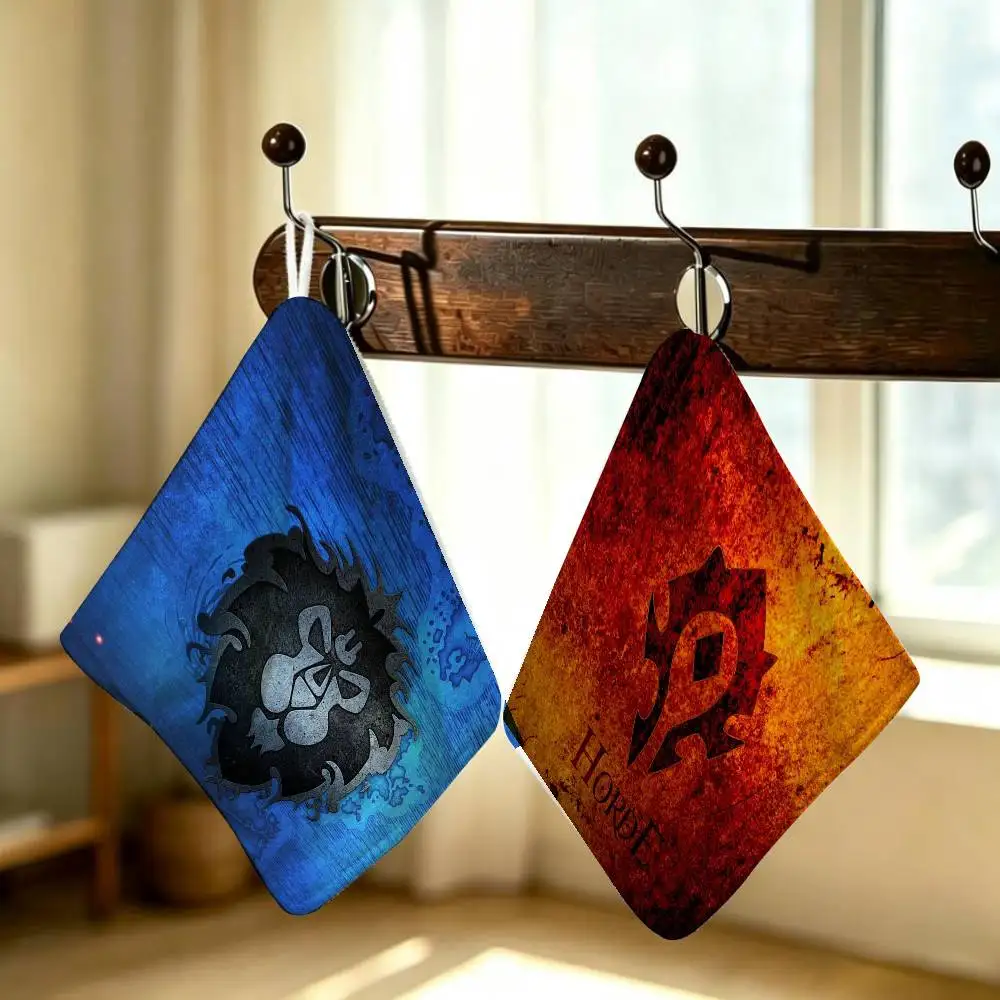 W-O-W Game Polyester Cotton W-Warcrafts Daily Towel Hanging of World Kitchen Hand Wiping Cloth Durable for Whole House Use