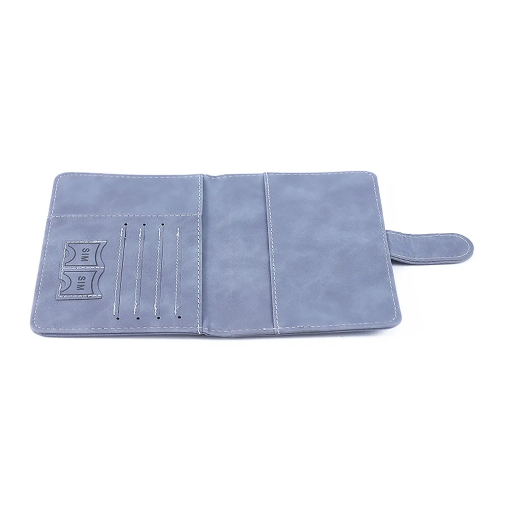 

Unisex Solid PU Leather Passport Holder RFID Blocking Travel Document Organizer Card Case