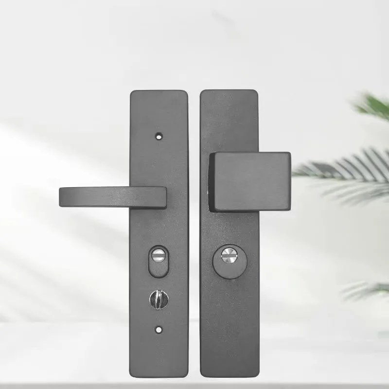 Universal Anti-theft Mortise Entrance gate handle  Anti-explosion Grey Security Door lock Handle Fix Distance 235mm
