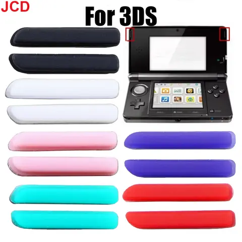 JCD 2sets Replacement For 3DS Console Upper Top LCD Screen Front Rubber Feet Cover Lower Button Back Cover Rubber