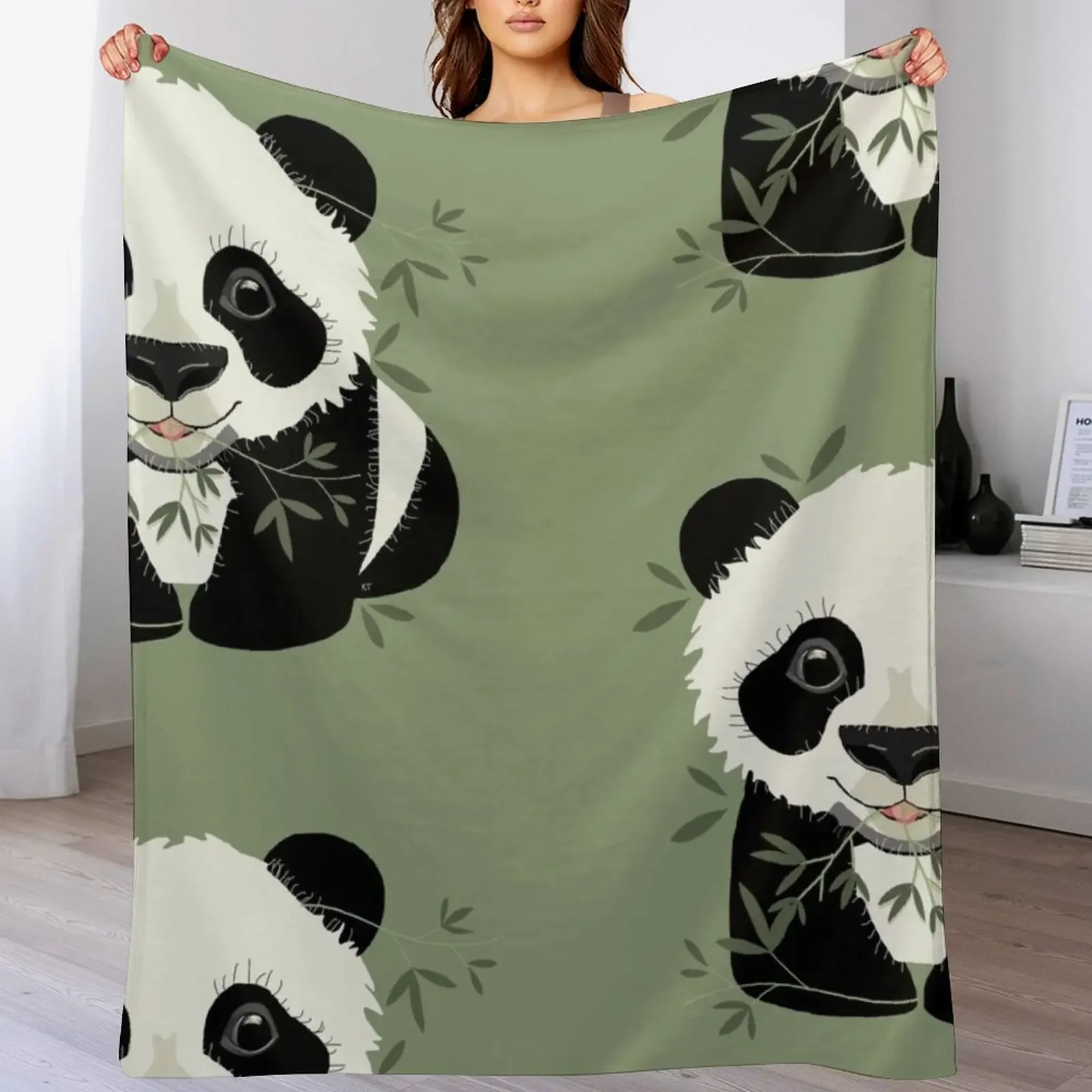 Panda Throw Blanket Stylish Warm Blanket for Living Room Bedroom