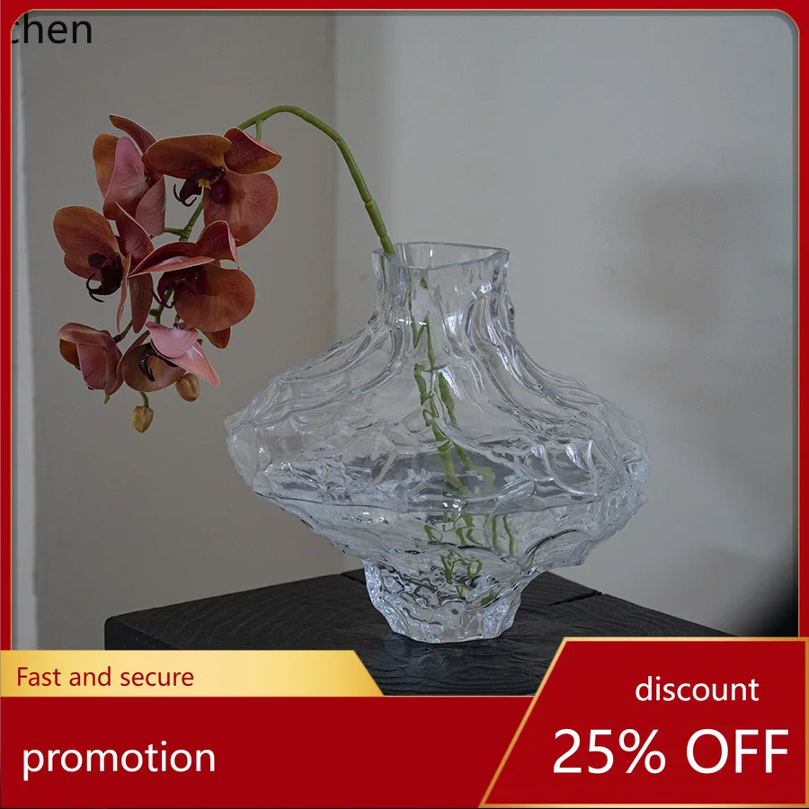 

HXL Simple Glass Vase for Home Hydroponics, Living Room Tabletop Flower Arrangement Container