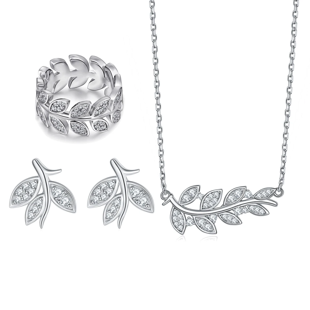

Jewelry Set Leaf Shape Sterling Silver Set