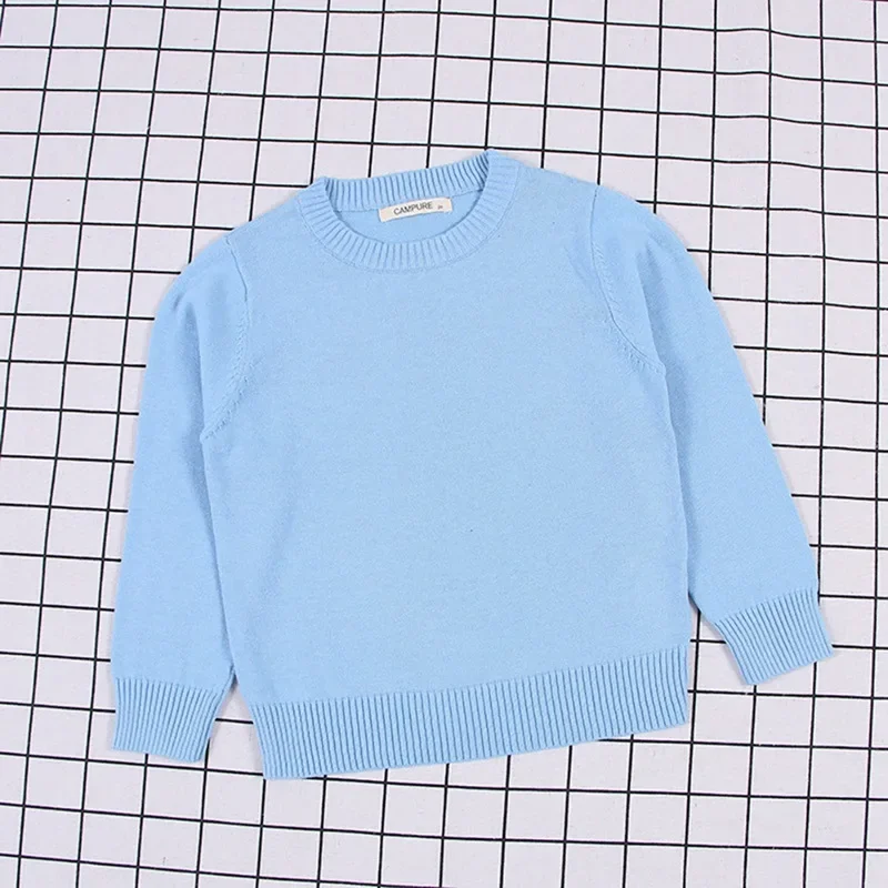 2024 Autumn Winter Baby Boys Girls Sweater Solid Color Thicken Children Knitted Clothes Kid Pullover Jumper Top Toddler Sweaters