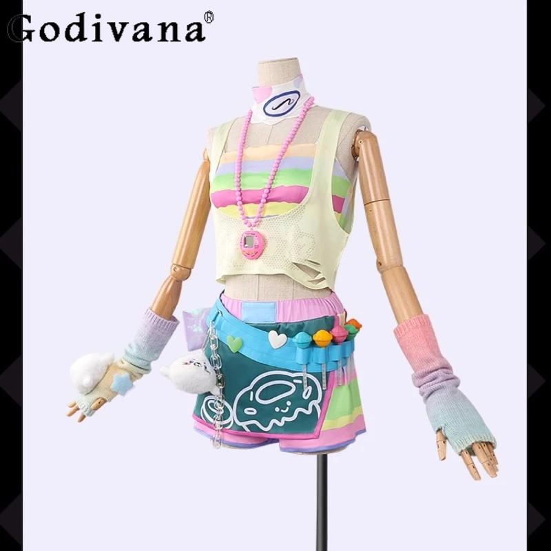 Path To Nowhere Poffy Cosplay Skirt Set Women Game Anime Cosplay Role Play Clothes Suits Female Sweet Colorful Skirt Outfit