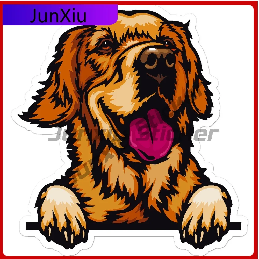 Golden Retriever Dog Eye Catching Limited Durable Classic Truck Decal Accessory Waterproof Vinyl Car Laptop Window Bumper