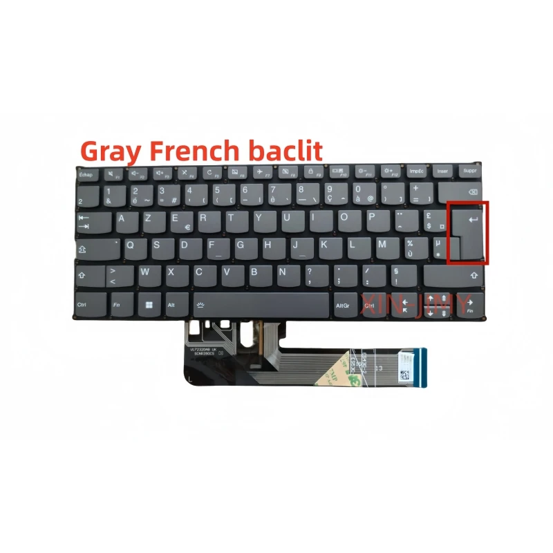 French Backlit Gray Laptop Keyboard For Lenovo IdeaPad Yoga 530-14 730-13 S740-14IIL
