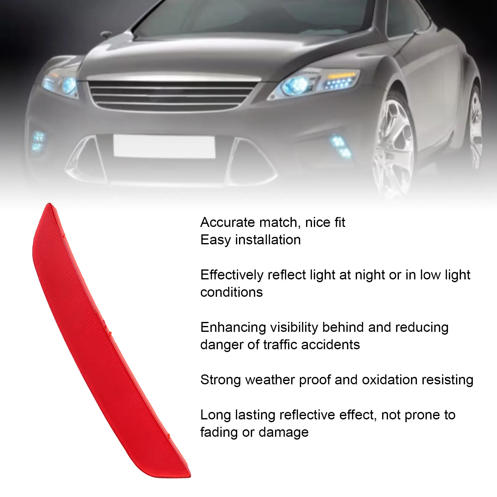 

New Automobile Rear Bumper Reflector Rear Bumper Reflector Replacement for Mondeo MK4 2007-201 Lens Car Automobile Accessories