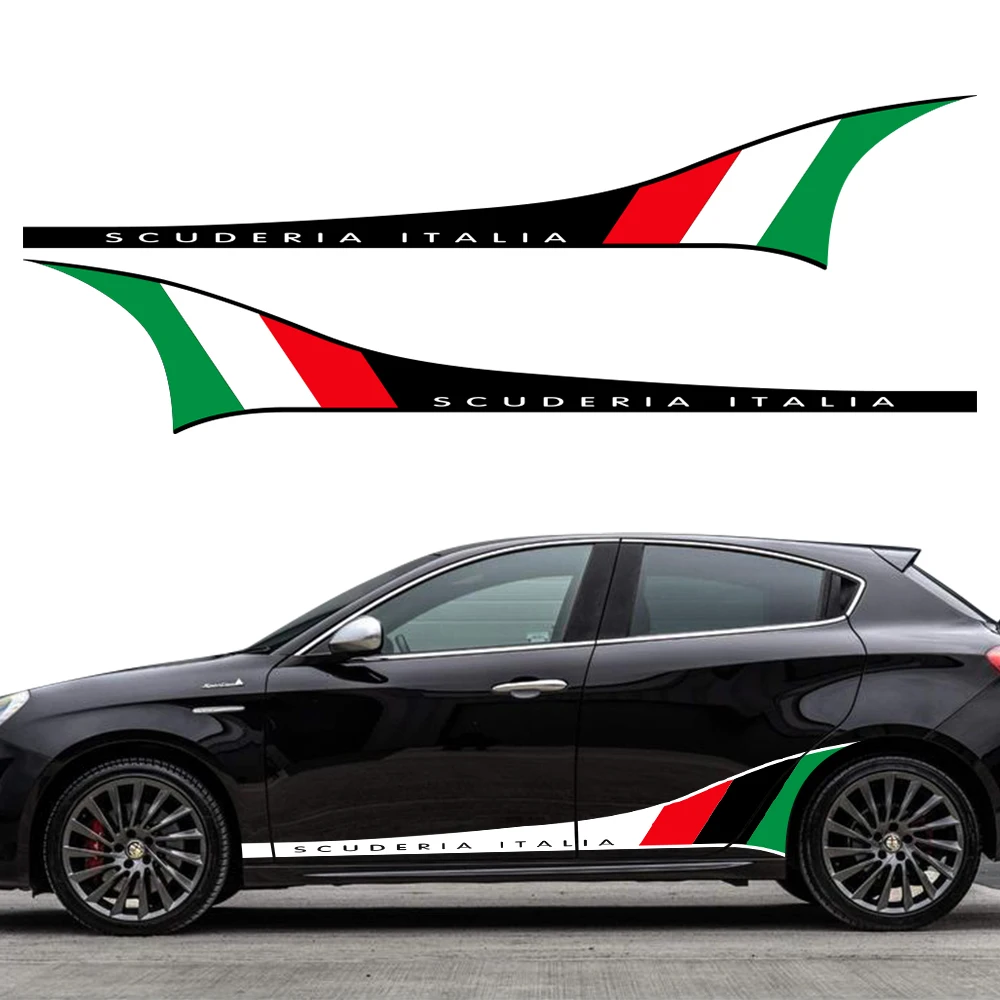 

2PCS Car Door Side Stickers For Alfa Giulietta GT Vinyl PVC Film Decor Decals Auto SUV External Tuning Accessories Long Stripes