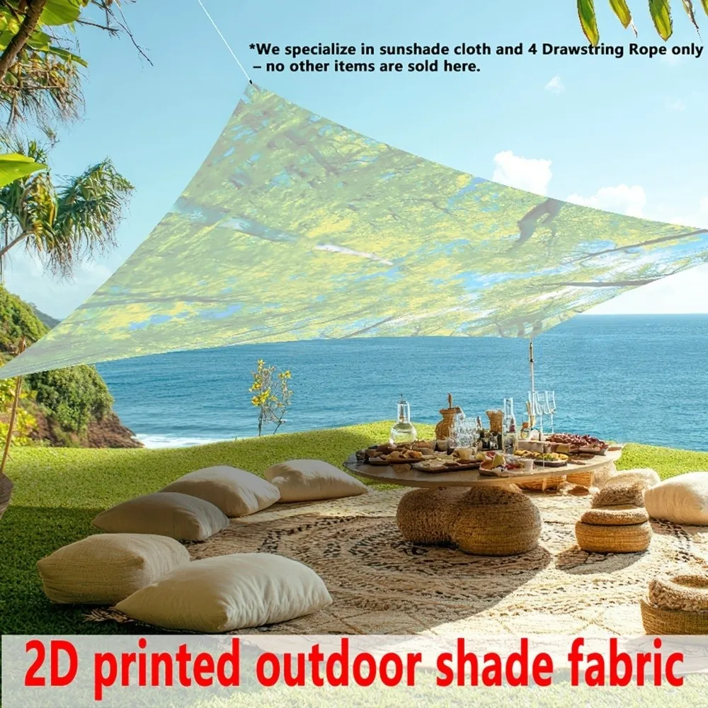 Durable Floral Printed Canopy Cloth Cover Dacron Bohemian Style Outdoor Canopy Cover UV Resistant Sunshade Tent Patio