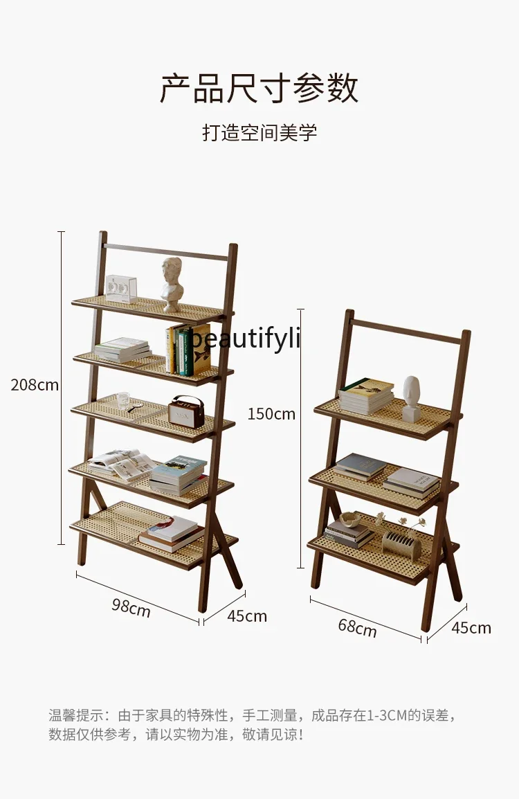 رف كتب من الخشب الصلب من الأرض إلى السقف خزانة تخزين عتيقة من خشب الرماد رف غرفة المعيشة رف الرياح خزانة كتب متعددة الطبقات #6