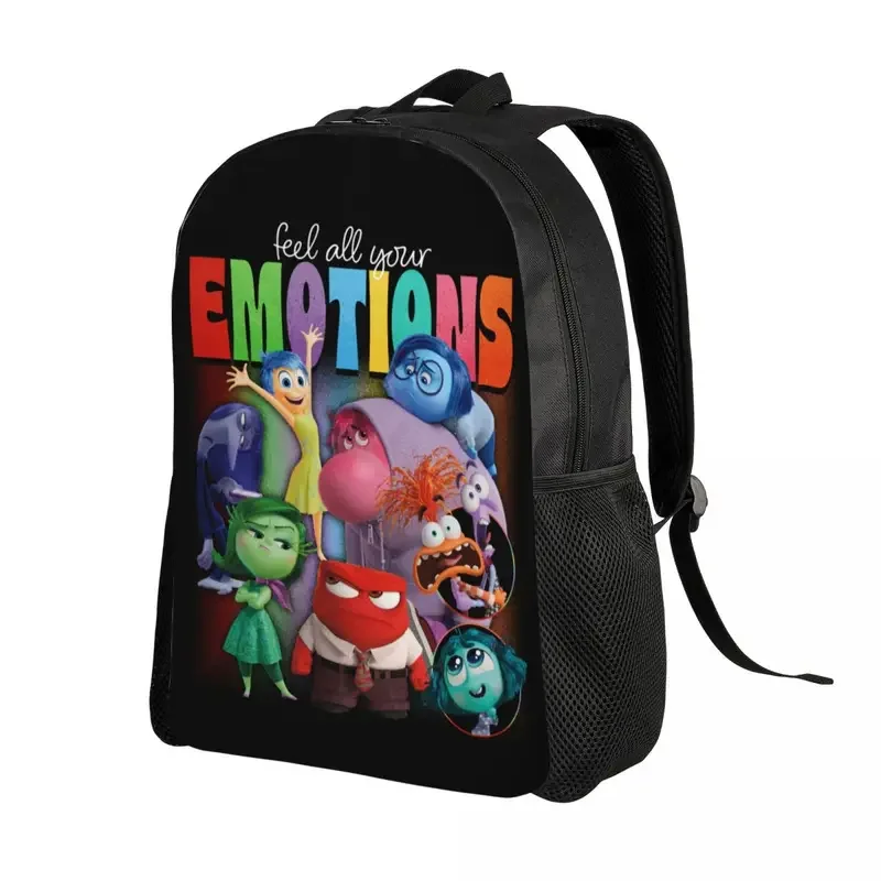 Mochilas personalizadas de Inside Out Feel Emotions para hombres y mujeres, resistente al agua, bolsa escolar universitaria, bolsa de libros estampada