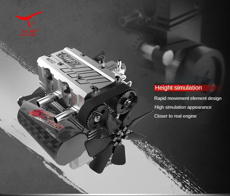 水冷エンジン,ツインシリンダー,4ストローク,DIYキット,モデル