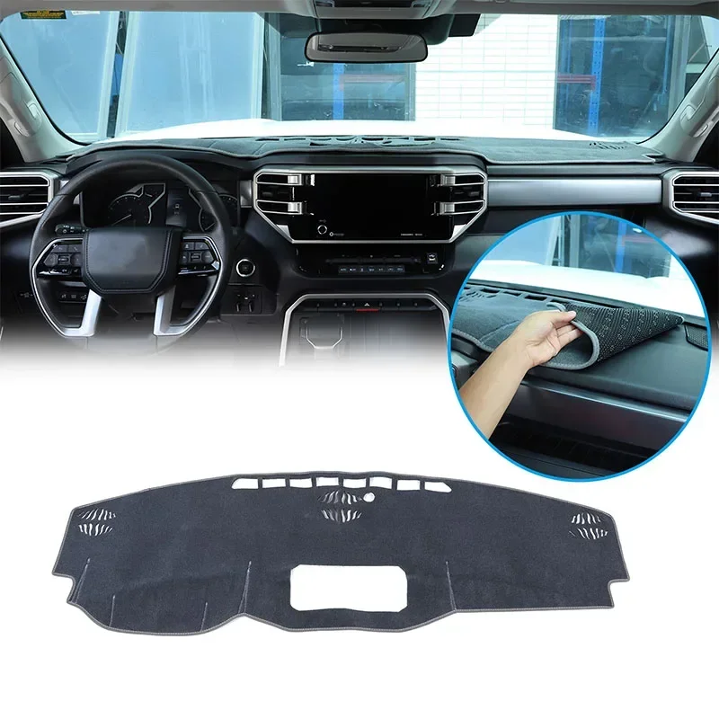 For Toyota Tundra 2022+ Grey Dashboard Cover Mat Carpet Dashmat Pad Sunshade Accessories LHD