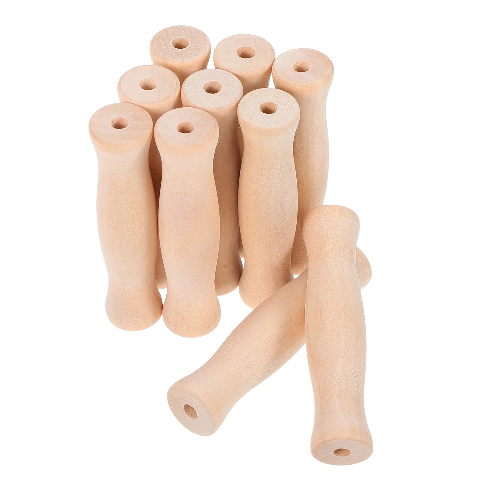 

10Pcs Water Bucket Handle Replacement Wooden Ergonomic Comfortable Grip for Bucket Repair Replacement Accessory