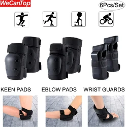 6Pcs/Set Adult/Kids Knee Pads Elbow Pads Wrist Guard,Skateboard Skate Pads 6 in 1 Protective Gear Set for Roller Skating Scooter