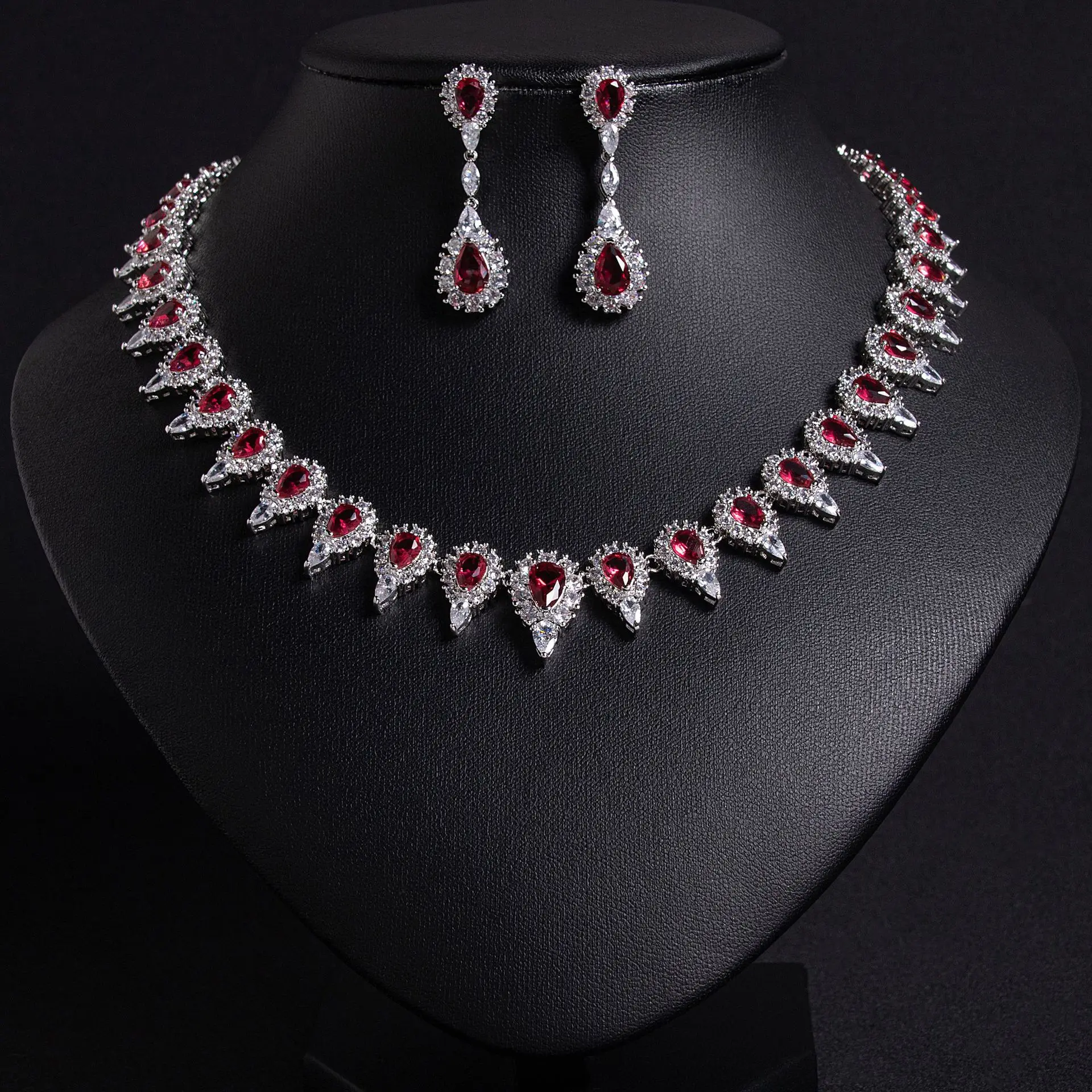 

Bridal zircon necklace, earrings, jewelry set, wedding banquet dress set chain, fashion versatile temperament accessories wholes
