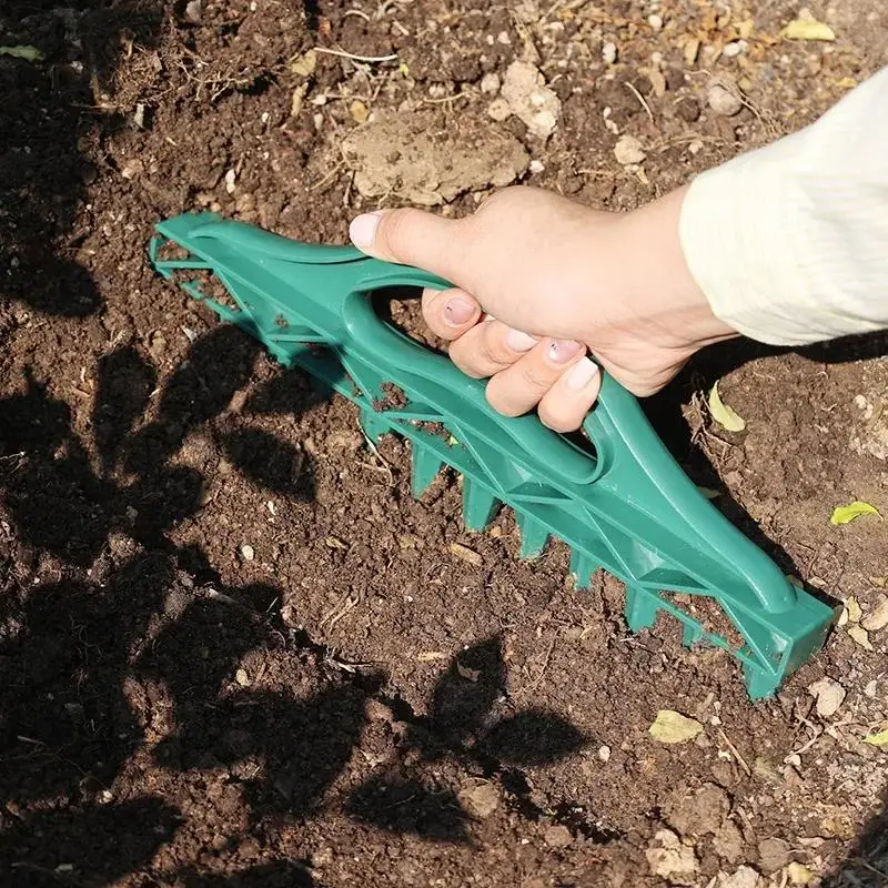 12-Hole Seed Spacer and Seeder Tool Garden Planting Template with Hole Dibber Efficient Soil Digger for Vegetable Flower Seeding