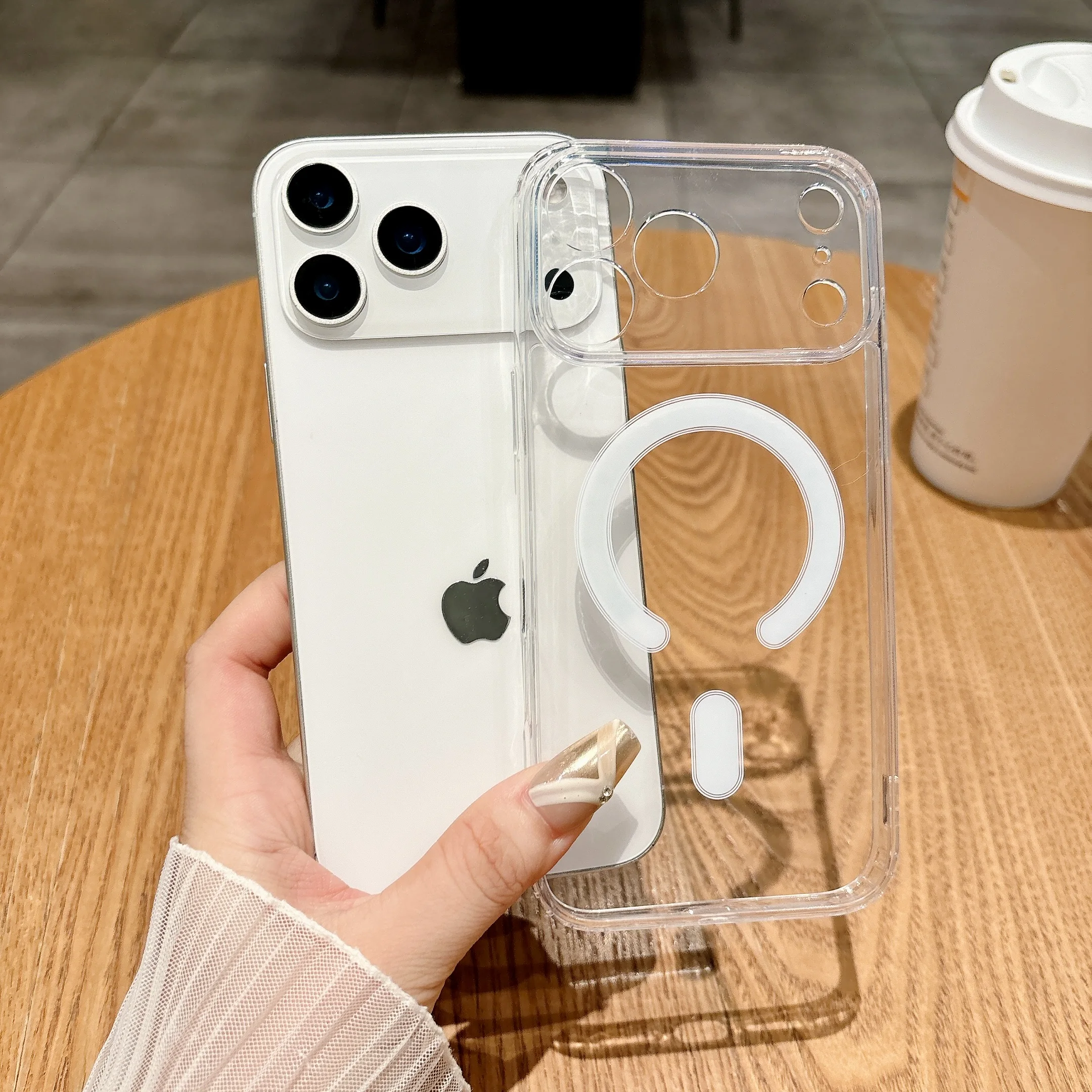 Precisie Gat Transparante Magnetische Telefoon Case voor Apple IPhone 17 Air 16 15 14 13 12 11 X XS XR Pro Max Clear Hard Cover