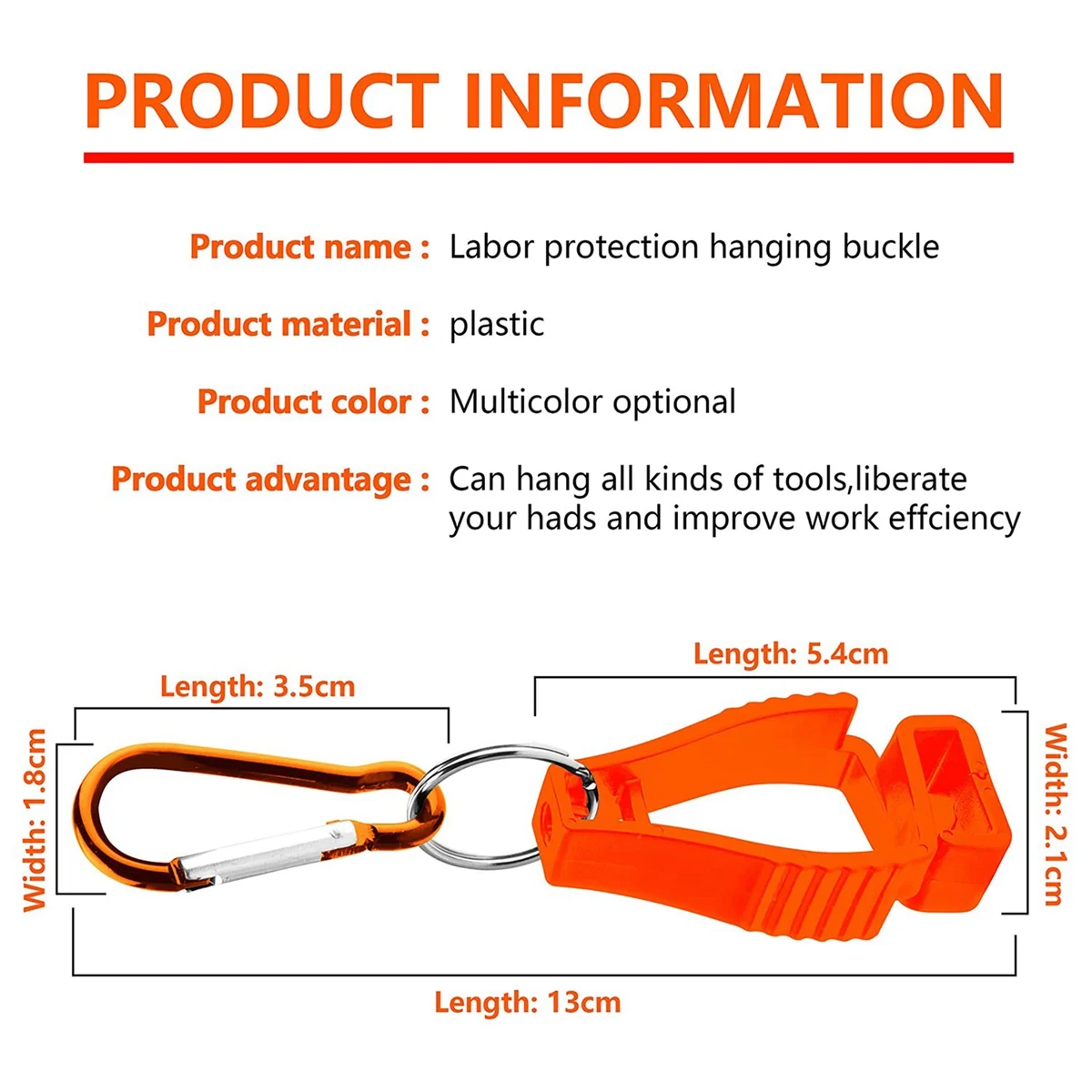 AT21-10Pcs Glove Clips For Work Glove Holders Glove Belt Clip With Metal Carabiners For Construction Worker Guard Labor