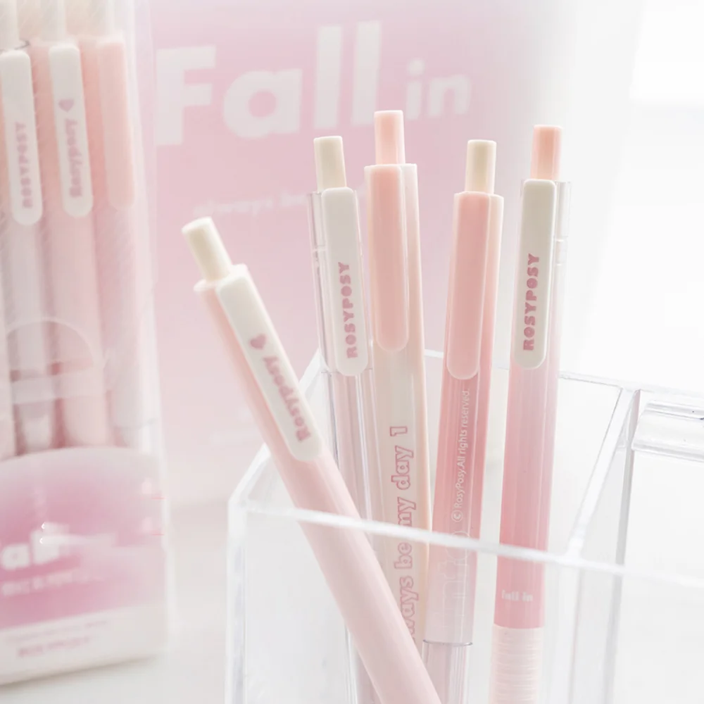 5 шт./кор. набор гелевых ручек с градиентом, ручная учетная запись INS, красивая ручка 0,5 мм/0,38 мм для студентов, канцелярские принадлежности, офисные аксессуары