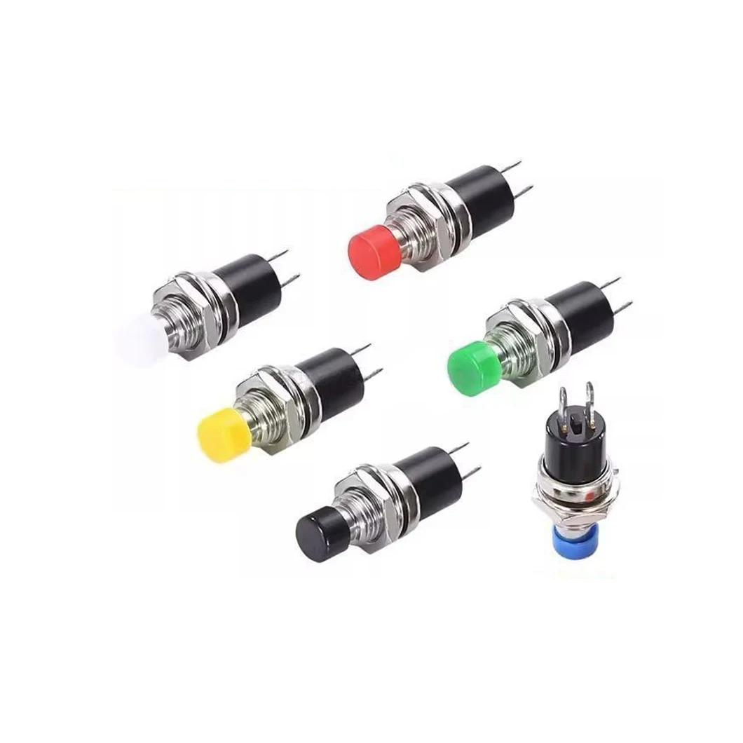 ABILKEEN PBS-110 7MM Mini Plastic Push Button Momentary Function OFF-(ON)/ON-(OFF) NO/NC Push Button with 2Pin Terminal 1A250V