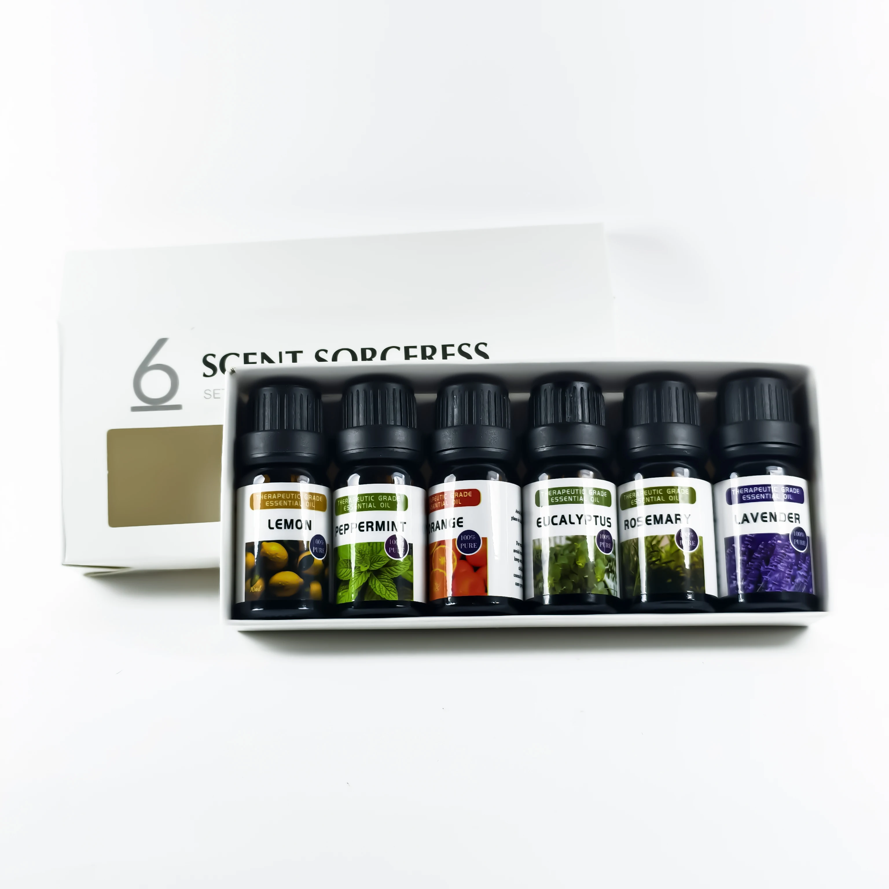 

6 шт./компл., 100% чистый натуральный лавандовый сладкий оранжевый эвкалиптовый аромат, духи, женский массаж тела, спа, эфирное масло, ароматический набор