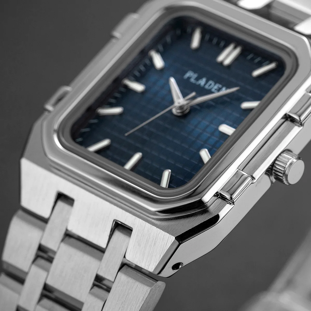 Marca de luxo azul dial homem relógios quartzo alta qualidade para homens quadrado aço inoxidável à prova dwaterproof água relógios quartzo masculino