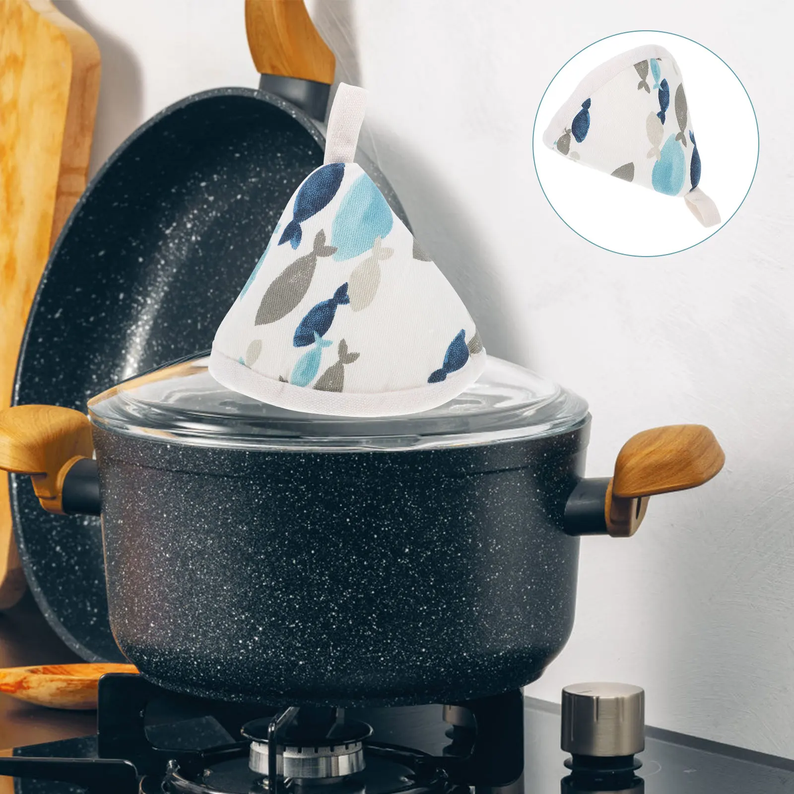 

Heat Insulated Cotton Pot Gloves Triangular Design Anti Scald Cover Pot Handle Protectors Kitchen Pot Accessories For Home