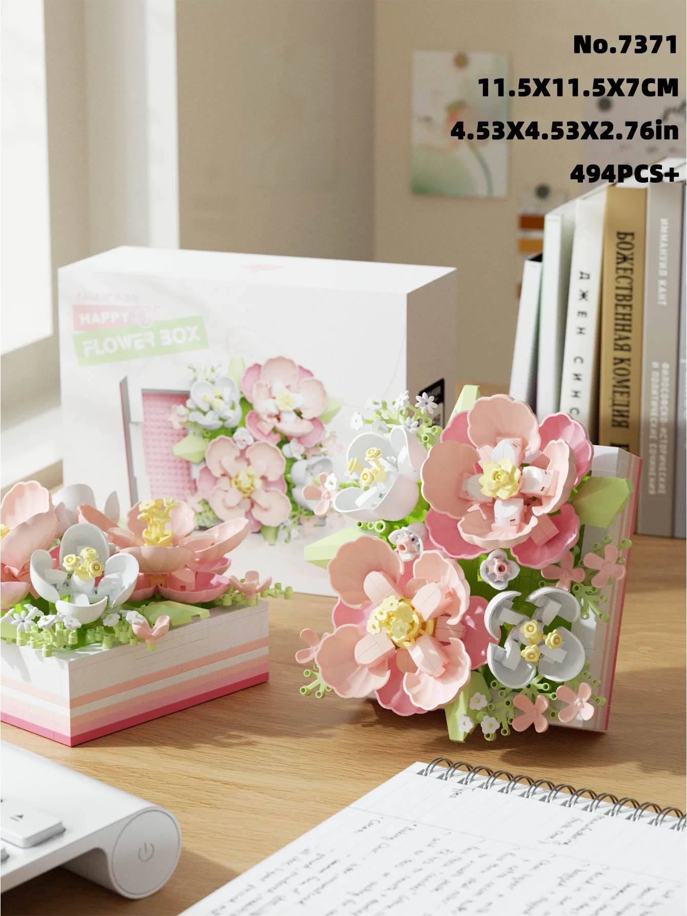 5-types bloembak bouwstenen eeuwige bloem bouwsteen speelgoed DIY desktop decoratie verjaardagscadeautjes festival cadeau