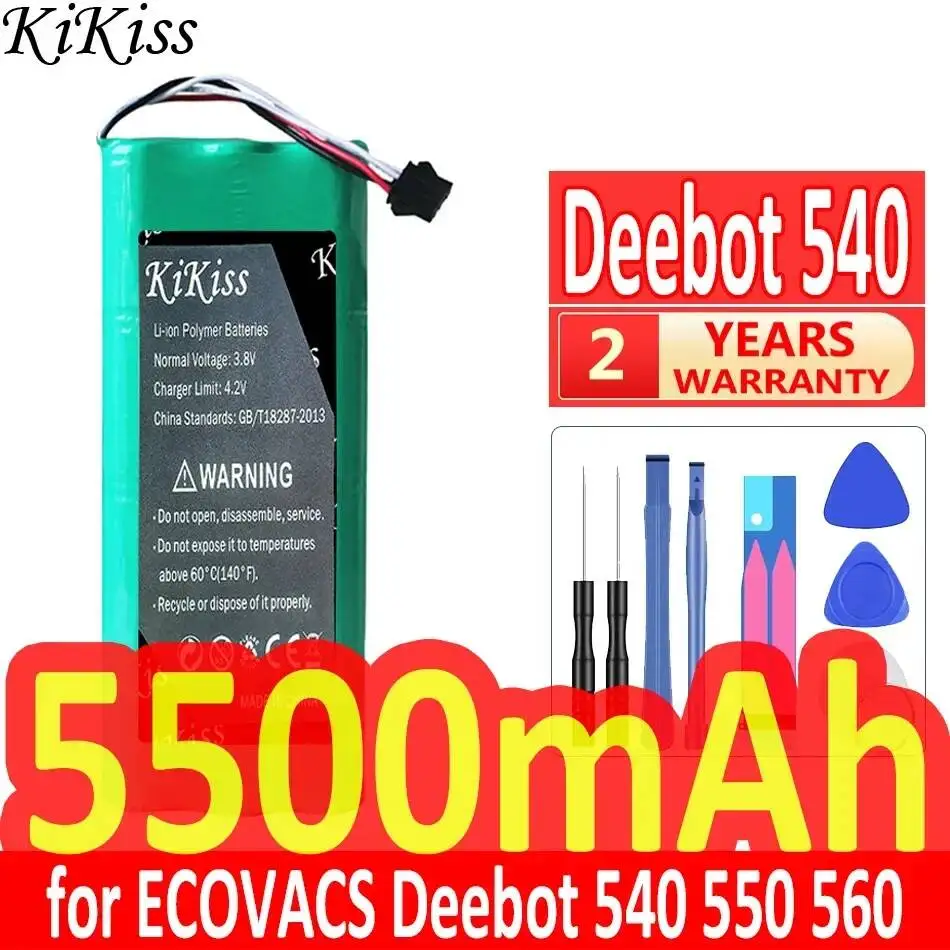 

Стабильная батарея для робота-пылесоса 5500 мАч для Ecovacs Deebot 540 550 560 570 580 543 D56 D58, высокоэффективная