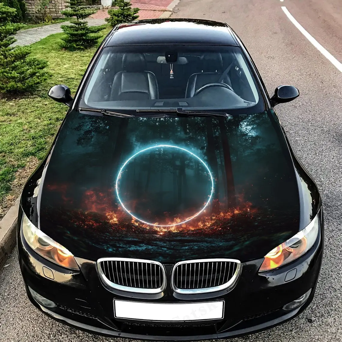 

Виниловая пленка Mystical Forest с портальным автомобилем — брызгозащищенная наклейка из ПВХ для капота двигателя, легко снимается и прочный дизайн, подходит