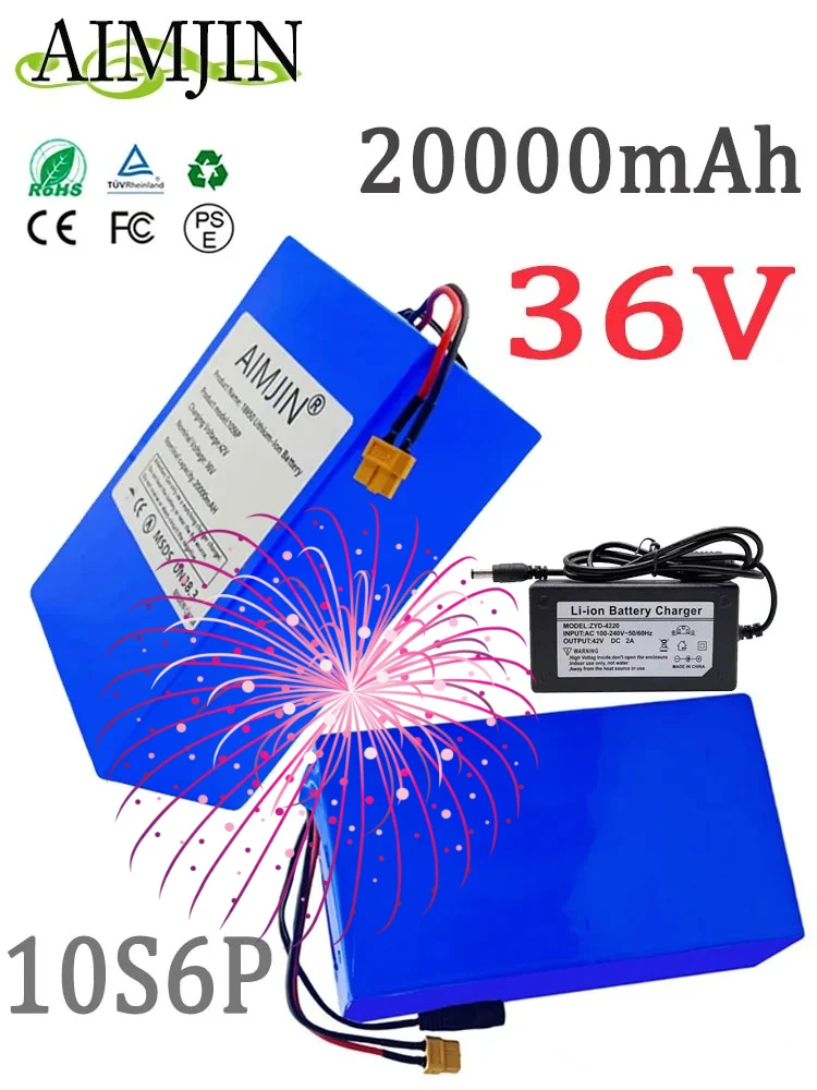 

36V 10S6P 20000mAh brand new original 500-1000W li-ion battery, For most vehicles, supports customization of different plugs