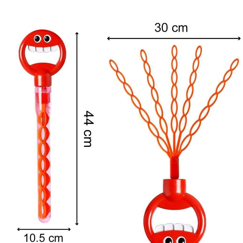 Sorrindo Face Bubble Stick para crianças, Handheld Bubble Wand, Bubble Blower Maker, Atividade ao ar livre, Fun Soap Blowing Tool, 32 buracos