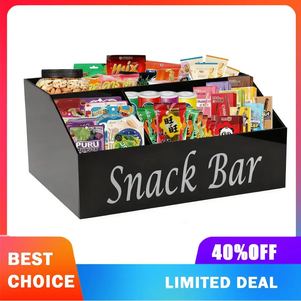 Four Compartment Container Tabletop Storage Box Clear Acrylic Construction Space Saving Kitchen